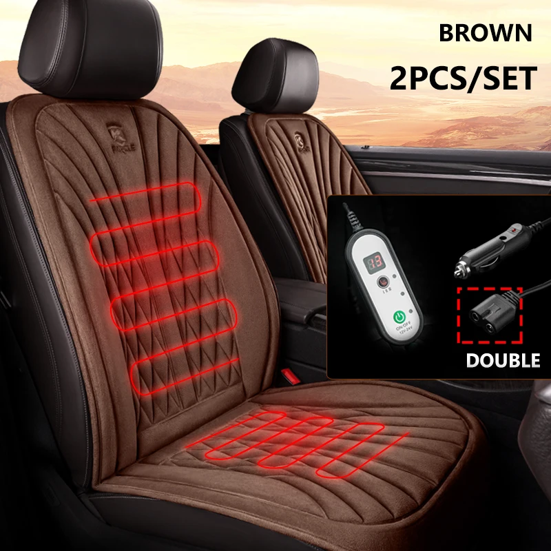2Pcs/set 12V/24V Heated Car Seat Cover Winter Seat Heating Car Seat Protector Universal Car Seat Heating Car Covers In Salon - Image 7