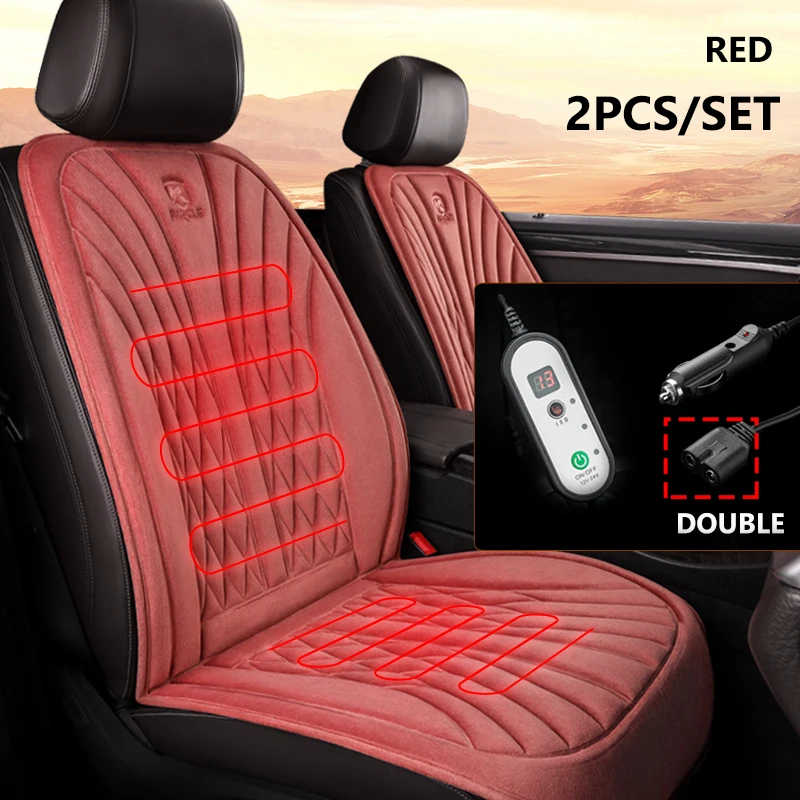 2Pcs/set 12V/24V Heated Car Seat Cover Winter Seat Heating Car Seat Protector Universal Car Seat Heating Car Covers In Salon - Image 8