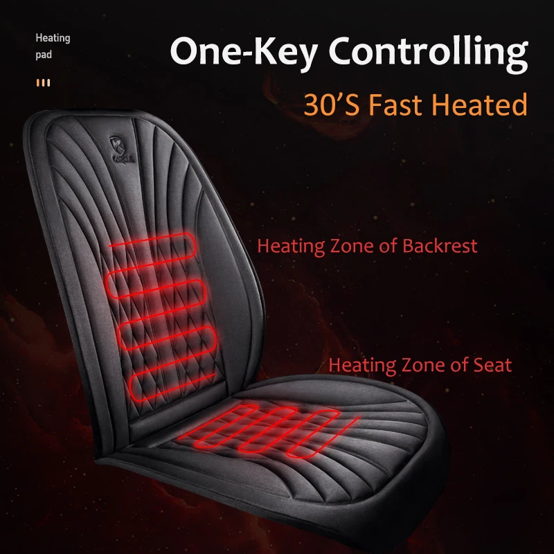 2Pcs/set 12V/24V Heated Car Seat Cover Winter Seat Heating Car Seat Protector Universal Car Seat Heating Car Covers In Salon - Image 2