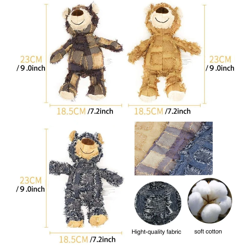 Pet Teddy Bear Soundmaking Toy Plush Interactive Dog Toys Grinding Cleaning Teeth Anti Bite Abreact Plaything Bear Pets Supplies - Image 6