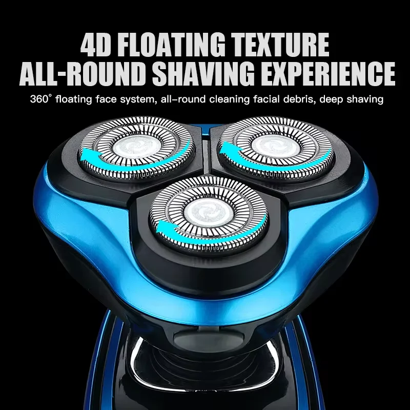 Electric Shaver Rotary Shaver Electric Razor Beard Trimmer Rechargeable Hair Cutting Shaving Machine Clipper for Men Waterproof - Image 4
