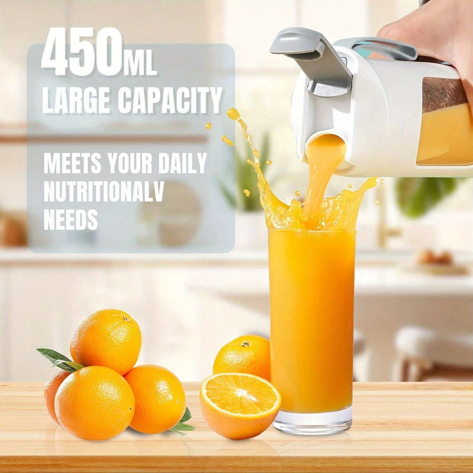 2024 New USB Charging Portable Juicer 12 Blade Head 3 Gears Adjustable Double Cover Design Long-lasting High-Power Ice Crusher - Image 4