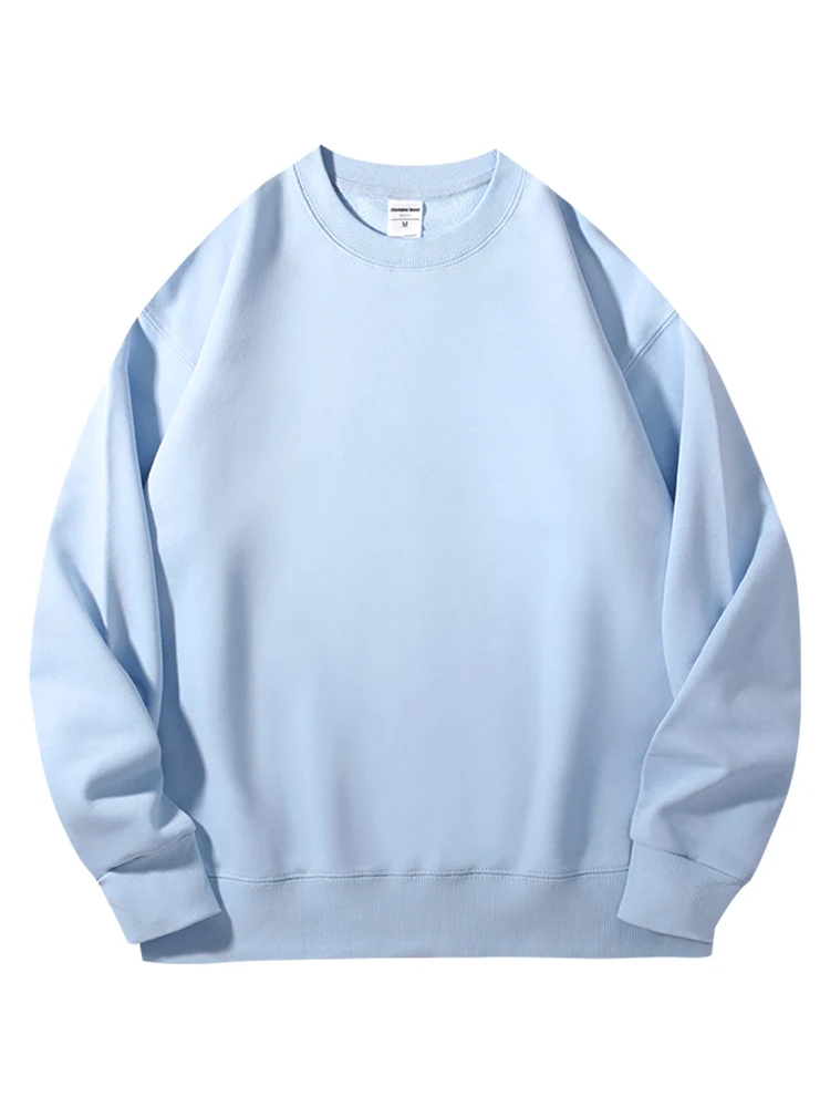 Casual Loose Women's Hoodie Autumn Cotton Solid Round Neck Sweatshirts For Women Oversized Long Sleeve Basic Pullover Outerwears - Image 12