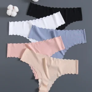 5 Pack Seamless Panties for Women Sexy Panties Underwear No Show Thong Lingerie for Women Ladies Thong Strings Women