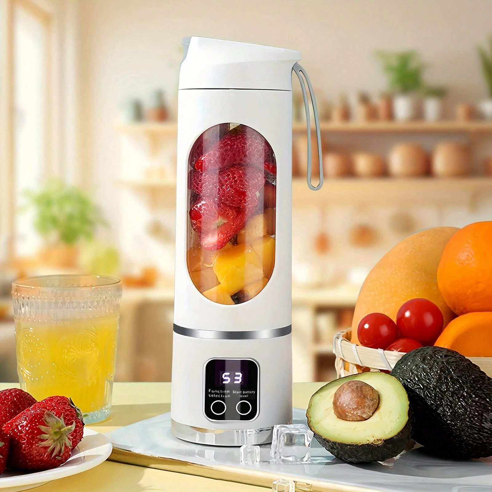 2024 New USB Charging Portable Juicer 12 Blade Head 3 Gears Adjustable Double Cover Design Long-lasting High-Power Ice Crusher - Image 7
