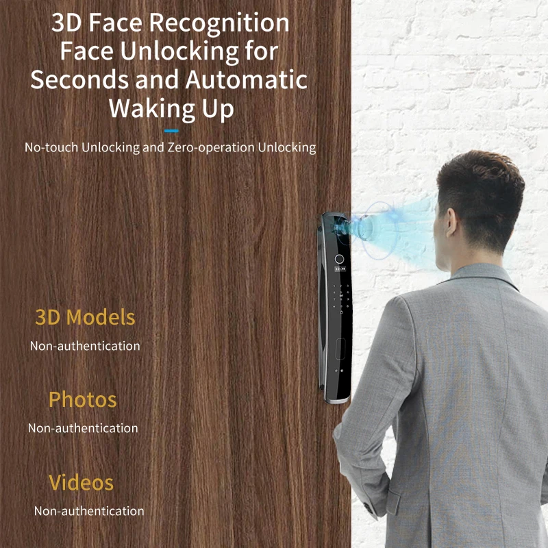 Wishome Biometric Recognition Smart Door Lock remote control Fingerprint Password IC Card APP Wifi Lock Unlock - Image 3