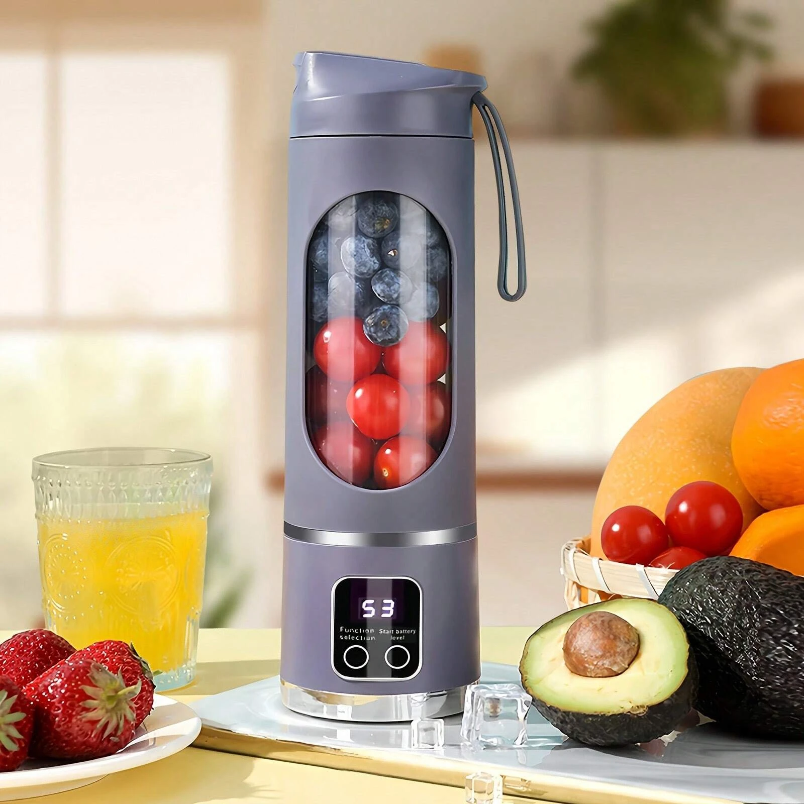 2024 New USB Charging Portable Juicer 12 Blade Head 3 Gears Adjustable Double Cover Design Long-lasting High-Power Ice Crusher - Image 8