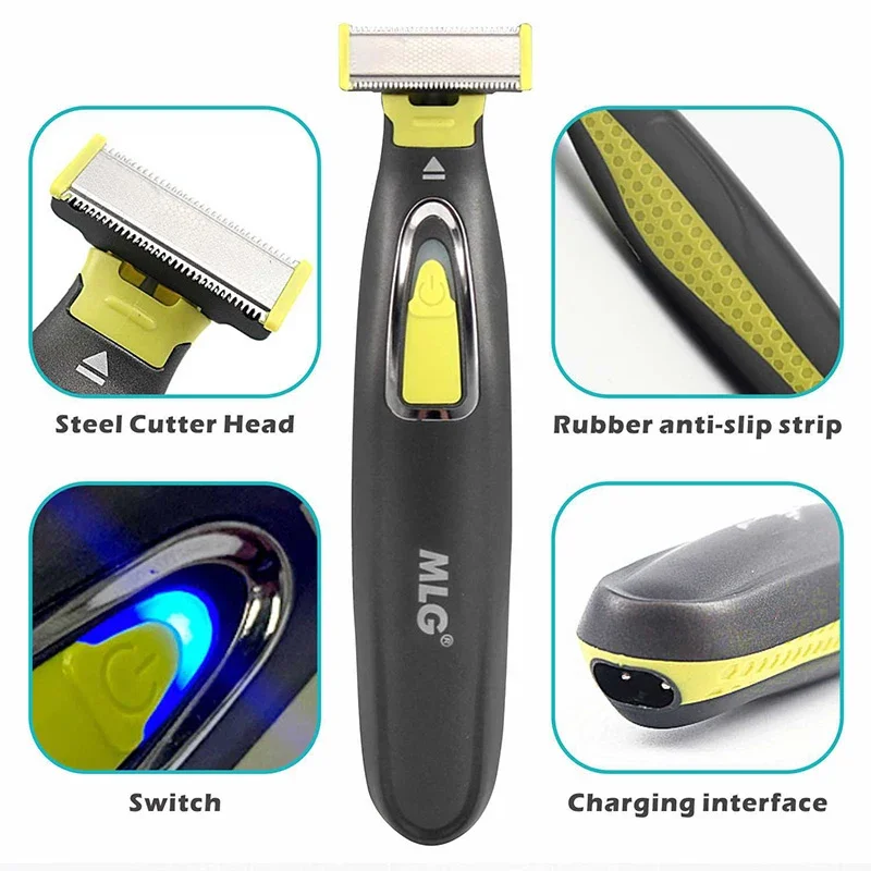 MLG Electric Shaver For Men and Women Portable Full Body Trimmer USB T Shaped Blade Razor For Beard Armpit For Washable - Image 2