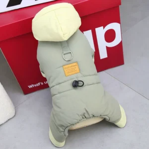 Dog Coat Windproof Jacket Cold Weather Coat 4 Legs Warm Dog Jumpsuit Winter Thick Clothes Snow Proof Coat Cotton Dog Cat Coat