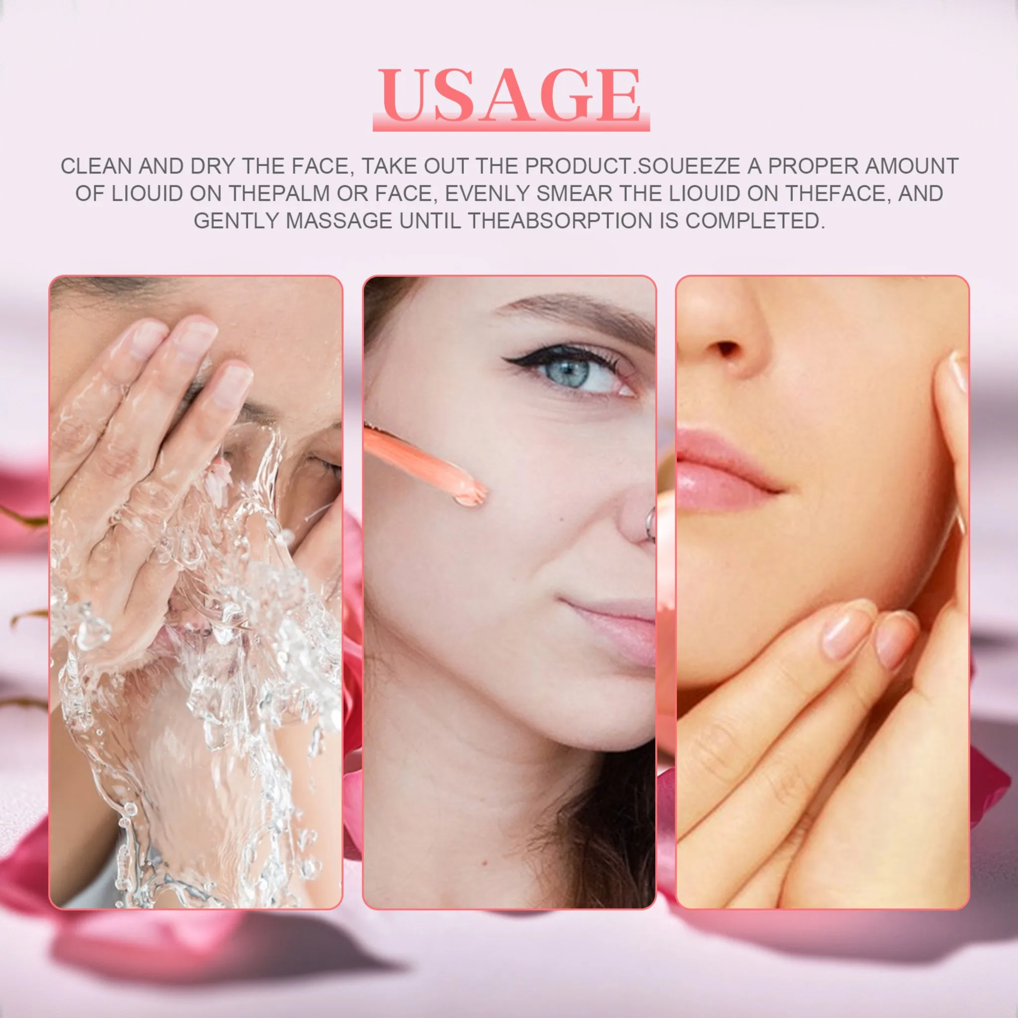 5 In 1 Facial Serum Fade Fine Lines Firming Skin Shrink Pores Moisturizing Brightning Vitamin C Hyaluronic Acid Face Serum - Image 5
