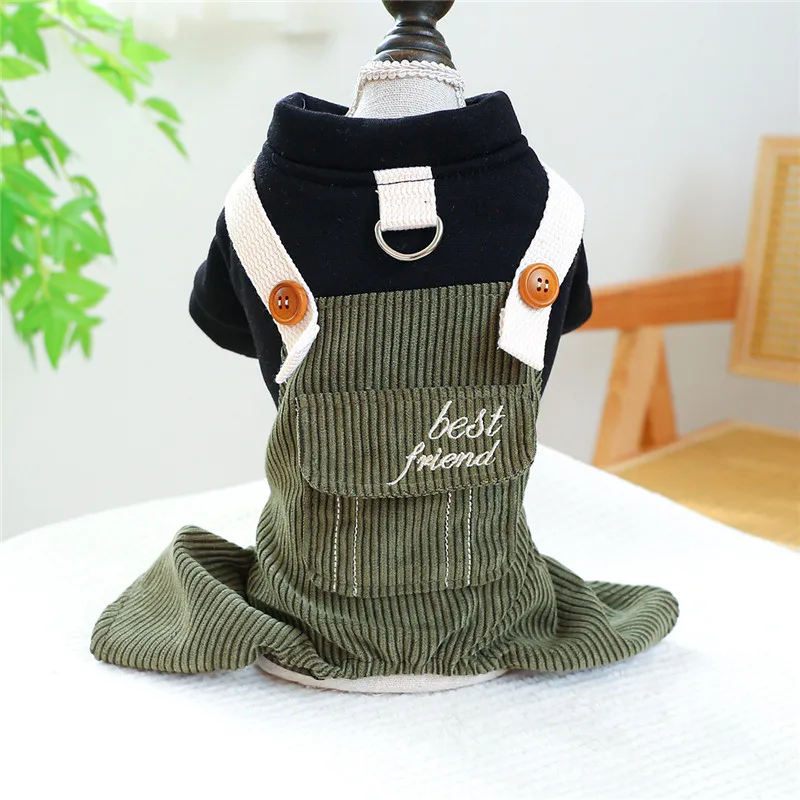 Corduroy Puppy Cat Overalls Jumpsuit Pet Autumn Spring Dog Clothes For Small Medium Dogs Pet Jacket Tracksuit Chihuahua Shih Tzu - Image 3