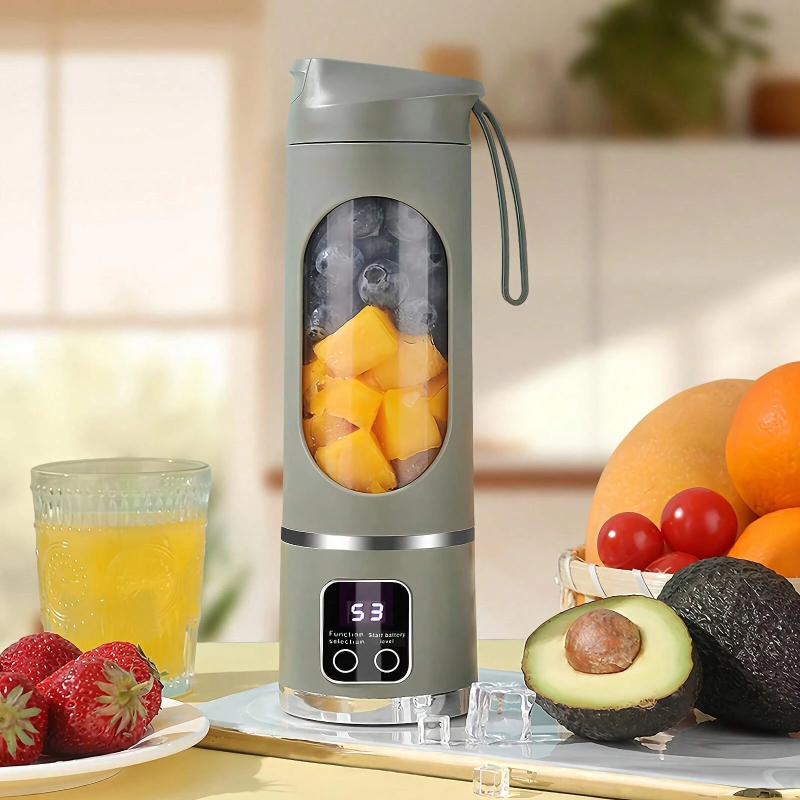 2024 New USB Charging Portable Juicer 12 Blade Head 3 Gears Adjustable Double Cover Design Long-lasting High-Power Ice Crusher - Image 9