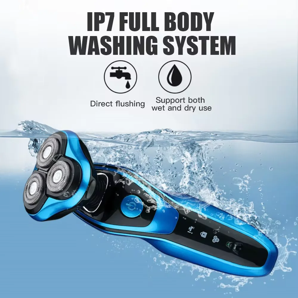 Electric Shaver Rotary Shaver Electric Razor Beard Trimmer Rechargeable Hair Cutting Shaving Machine Clipper for Men Waterproof - Image 2