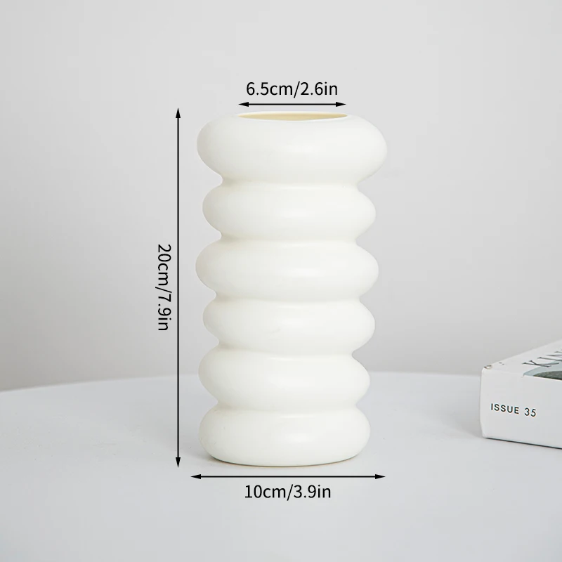 Nordic Plastic Vase White Imitation Ceramic Flower Pot Plants Vases Home Wedding Decorative Dining Table Decor Ваза Для Цветов - Image 13