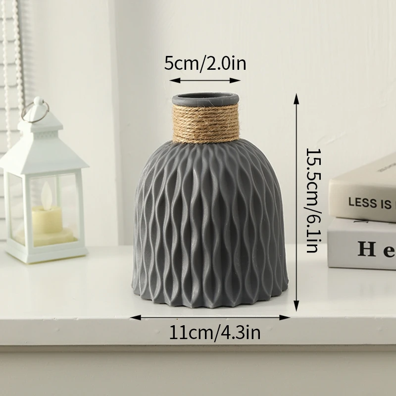 Nordic Plastic Vase White Imitation Ceramic Flower Pot Plants Vases Home Wedding Decorative Dining Table Decor Ваза Для Цветов - Image 22
