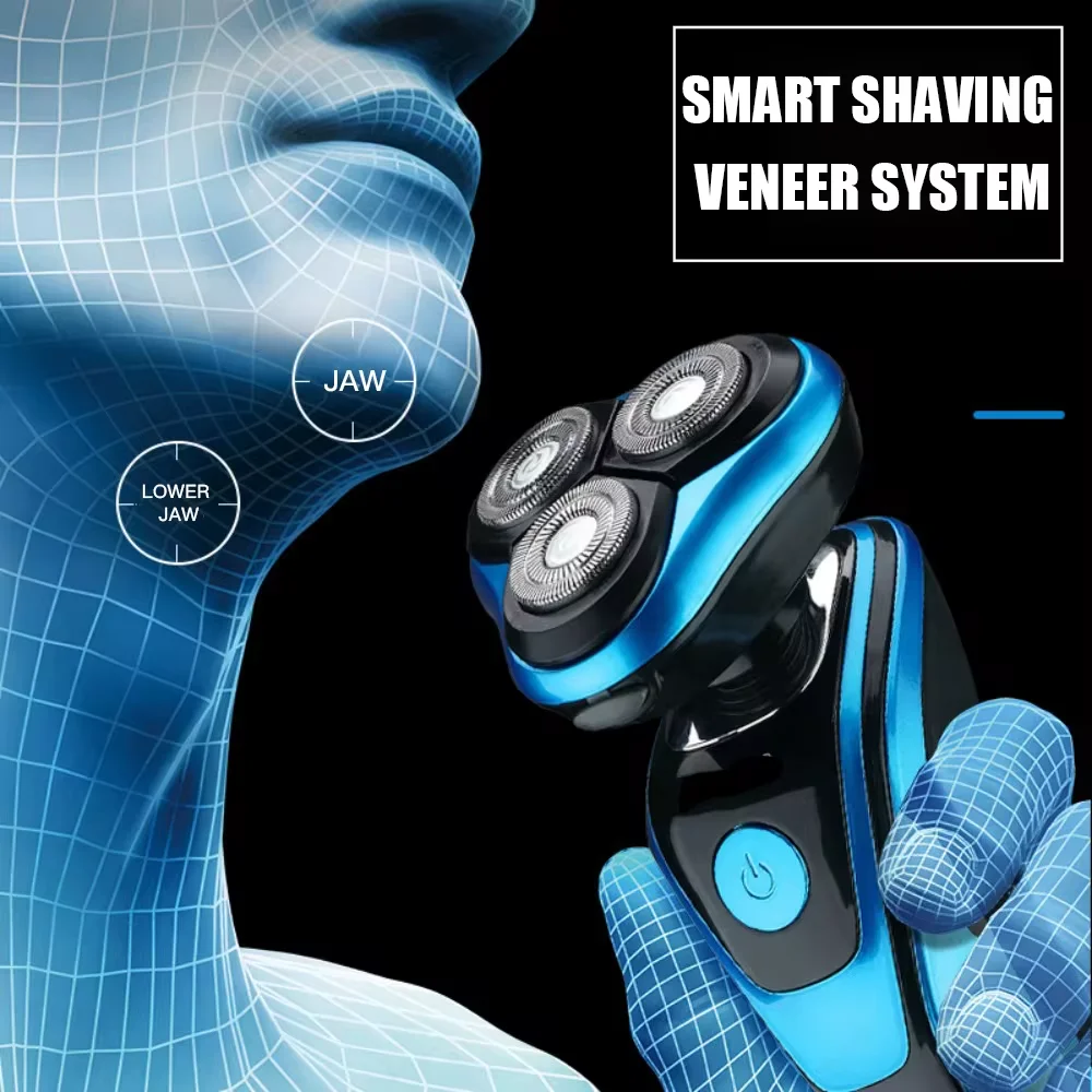Electric Shaver Rotary Shaver Electric Razor Beard Trimmer Rechargeable Hair Cutting Shaving Machine Clipper for Men Waterproof - Image 3