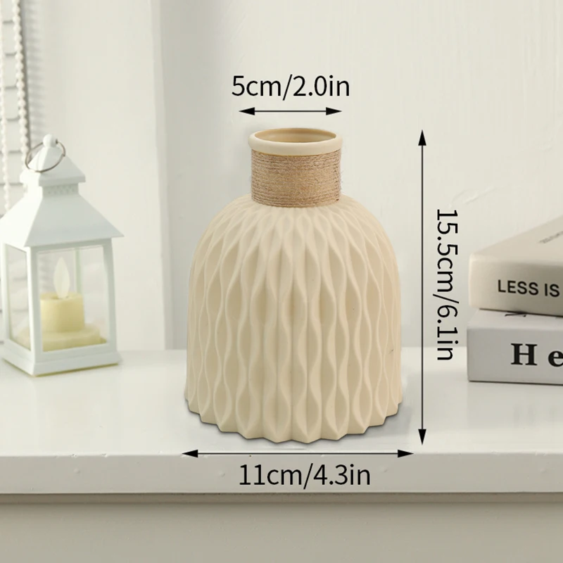 Nordic Plastic Vase White Imitation Ceramic Flower Pot Plants Vases Home Wedding Decorative Dining Table Decor Ваза Для Цветов - Image 24