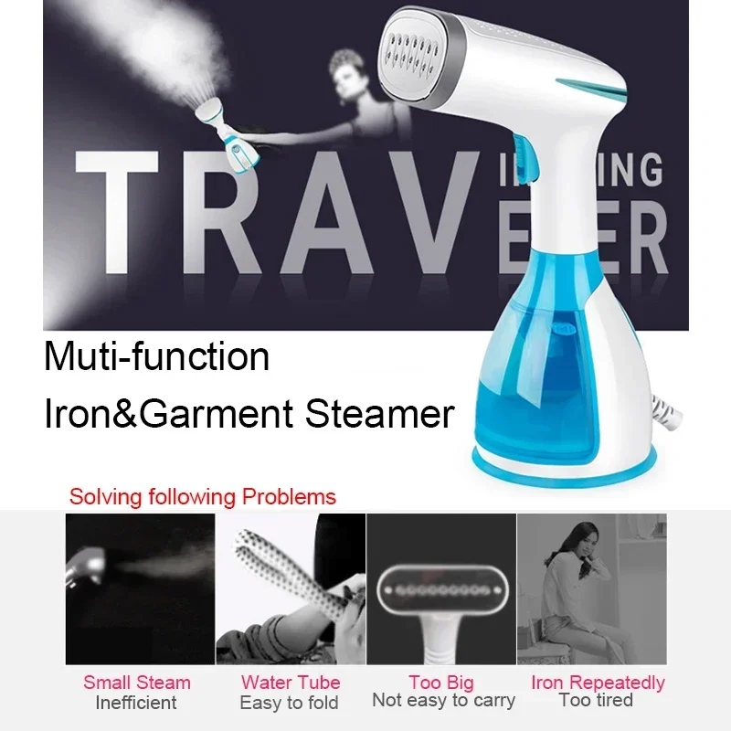 220V Hand Garment Iron Steamer for Clothes 1500W Powerful 280ml Portable Fabric Steamer Travelling Home Steam Generator - Image 2