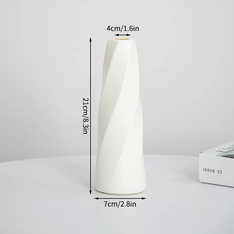 Nordic Plastic Vase White Imitation Ceramic Flower Pot Plants Vases Home Wedding Decorative Dining Table Decor Ваза Для Цветов - Image 15