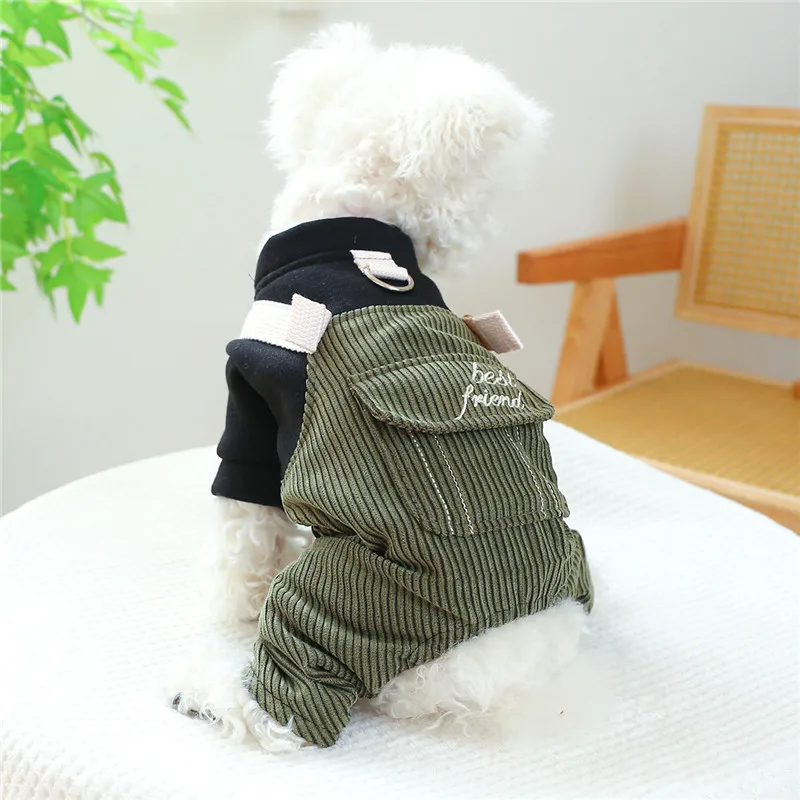 Corduroy Puppy Cat Overalls Jumpsuit Pet Autumn Spring Dog Clothes For Small Medium Dogs Pet Jacket Tracksuit Chihuahua Shih Tzu - Image 5