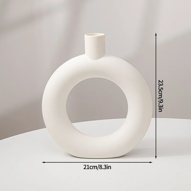 Nordic Plastic Vase White Imitation Ceramic Flower Pot Plants Vases Home Wedding Decorative Dining Table Decor Ваза Для Цветов - Image 9