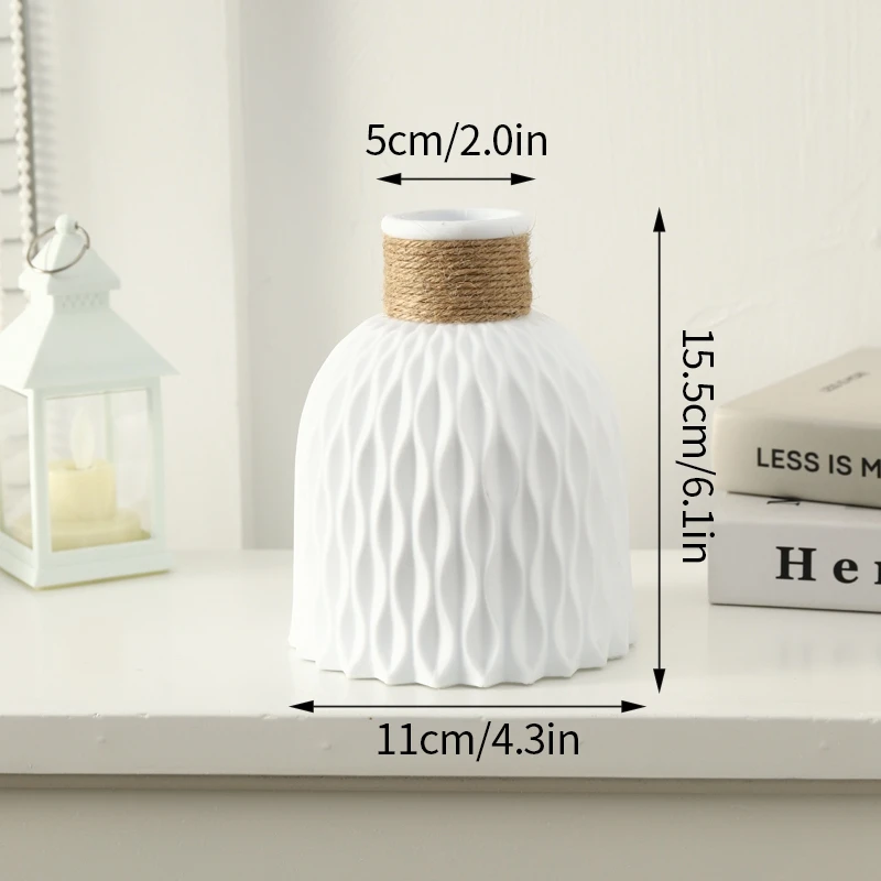 Nordic Plastic Vase White Imitation Ceramic Flower Pot Plants Vases Home Wedding Decorative Dining Table Decor Ваза Для Цветов - Image 20