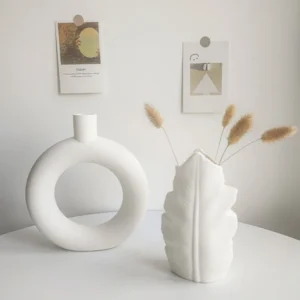 Nordic Plastic Vase White Imitation Ceramic Flower Pot Plants Vases Home Wedding Decorative Dining Table Decor Ваза Для Цветов