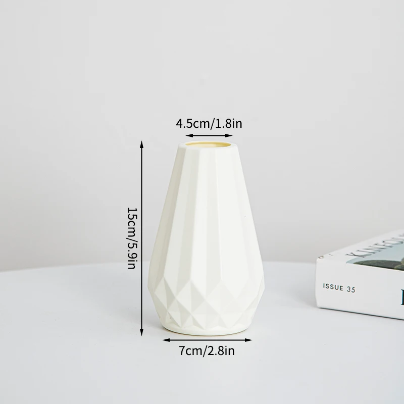 Nordic Plastic Vase White Imitation Ceramic Flower Pot Plants Vases Home Wedding Decorative Dining Table Decor Ваза Для Цветов - Image 12