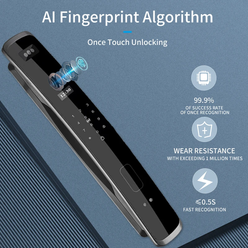 Wishome Biometric Recognition Smart Door Lock remote control Fingerprint Password IC Card APP Wifi Lock Unlock - Image 4