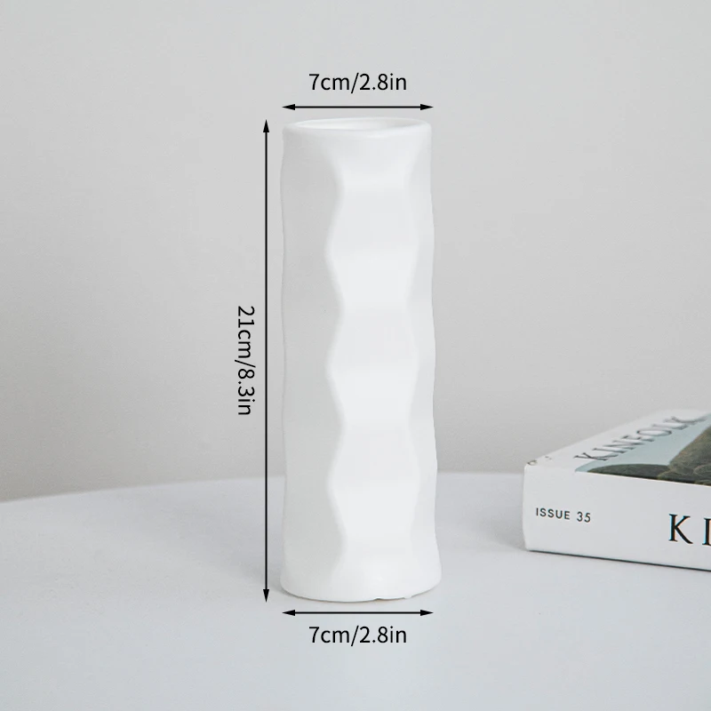 Nordic Plastic Vase White Imitation Ceramic Flower Pot Plants Vases Home Wedding Decorative Dining Table Decor Ваза Для Цветов - Image 21