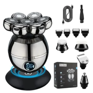 Electric Shaver 7D Floating Cutter Head Base Charging Portable Men Beard Trimmer Clipper Skull Shaver Waterproof Shaving