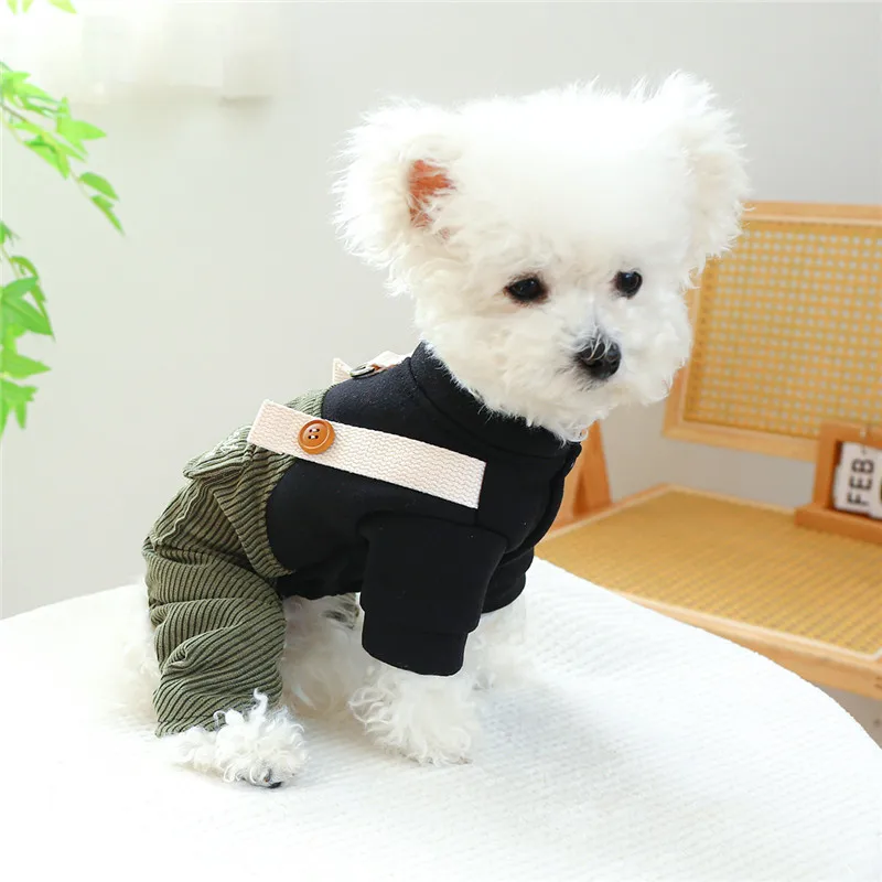 Corduroy Puppy Cat Overalls Jumpsuit Pet Autumn Spring Dog Clothes For Small Medium Dogs Pet Jacket Tracksuit Chihuahua Shih Tzu - Image 4