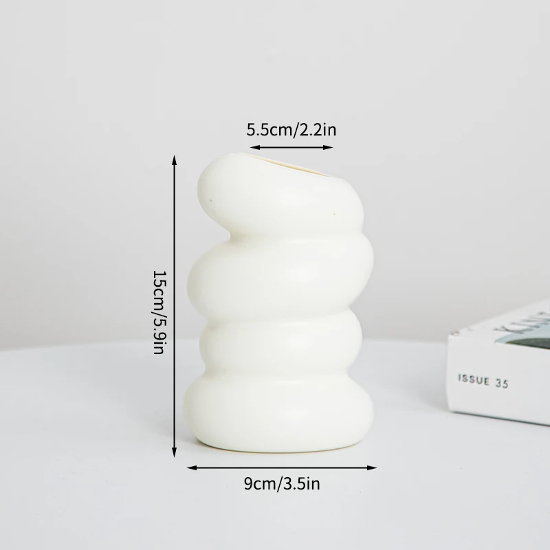 Nordic Plastic Vase White Imitation Ceramic Flower Pot Plants Vases Home Wedding Decorative Dining Table Decor Ваза Для Цветов - Image 10